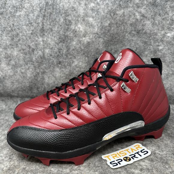 Oklahoma Sooners Jordan 12 Savage 3 PE Mid Football Cleats Mens Sz 15 FJ6224-601 - Picture 1 of 10